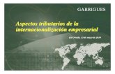 Aspectos tributarios en la IMPOSICION INDIRECTA de la Internacionalización