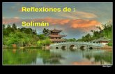 Reflexiones de : Solimán Reflexiones de : Solimán.