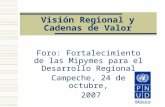 Visión Regional y Cadenas de Valor Foro: Fortalecimiento de las Mipymes para el Desarrollo Regional Campeche, 24 de octubre, 2007.