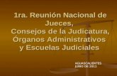 1ra. Reunión Nacional de Jueces, Consejos de la Judicatura, Órganos Administrativos y Escuelas Judiciales AGUASCALIENTES JUNIO DE 2011.