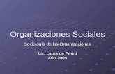 Organizaciones Sociales Sociología de las Organizaciones Lic. Laura de Perini Año 2005.