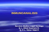 INMUNOANALISIS Servicio Medico Legal Santiago Q. L. Ethel Guerrero R. Q. F. L. Víctor Vidal P.