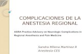 COMPLICACIONES DE LA ANESTESIA REGIONAL Sandra Milena Martinez R Anestesia CES.