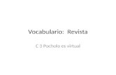 Vocabulario: Revista C 3 Pocholo es virtual. acortar disminuir abreviar reducir.