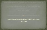 Josué Alejandro Blanco Monsalvo 5° «B». Durante la mitad del siglo XIX hubo varios conflictos entre liberales y conservadores Entre los liberales que.