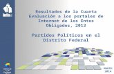 Dirección de Evaluación y Estudios Resultados de la Cuarta Evaluación a los portales de Internet de los Entes Obligados, 2013 Partidos Políticos en el.