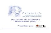 EVALUACIÓN DEL DESEMPEÑO INSTITUCIONAL (2006) Presentado para.