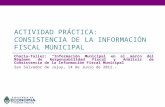 ACTIVIDAD PRÁCTICA: CONSISTENCIA DE LA INFORMACIÓN FISCAL MUNICIPAL Charla-Taller: Información Municipal en el marco del Régimen de Responsabilidad Fiscal.
