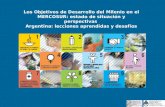 Los Objetivos de Desarrollo del Milenio en el MERCOSUR: estado de situación y perspectivas Argentina: lecciones aprendidas y desafíos.