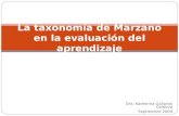 Dra. Katherina Gallardo Córdova Septiembre 2009 La taxonomía de Marzano en la evaluación del aprendizaje.