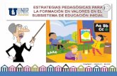 Estrategias Pedagógicas para la Formación en Valores en el Subsistema de Educación Inicial