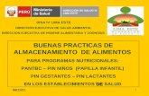 08/06/2014 1 BUENAS PRACTICAS DE ALMACENAMIENTO DE ALIMENTOS PARA PROGRAMAS NUTRICIONALES: PANTBC – PIN NIÑOS (PAPILLA INFANTIL) PIN GESTANTES – PIN LACTANTES.