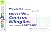 Proyectos educativos para la selección de Centros Bilingües para el curso 2007/2008 Mª Ángeles Hernández García.