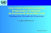 CEPAL/ILPES VIII CURSO INTERNACIONAL Preparación y Evaluación de Proyectos de Desarrollo Local 2. Lógica del Proyecto Evaluación Privada de Proyectos Horacio.