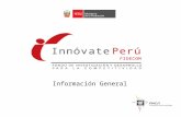 Información General. Objetivo: Cofinanciar a través de concursos Proyectos de Innovación Productiva Desarrollo de innovación en procesos, productos y.