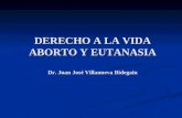 DERECHO A LA VIDA ABORTO Y EUTANASIA Dr. Juan José Villanueva Bidegain.