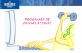 PROGRAMA DE PAUSAS ACTIVAS El programa de pausas activas, establece períodos de recuperación que siguen a los períodos de tensión de carácter físico.