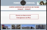 CORTE SUPERIOR DE JUSTICIA DE TACNA ONAJUP - ODAJUP C URSO DE I NDUCCION PARA J UECES DE P AZ.
