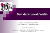 Test de Kruskal- Wallis Diana María Orozco Soto Martha Alicia Cadavid Castro Universidad de Antioquia Escuela de Nutrición y Dietética Maestría en Ciencias.