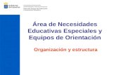 Área de Necesidades Educativas Especiales y Equipos de Orientación Organización y estructura.