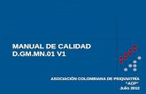 MANUAL DE CALIDAD D.GM.MN.01 V1 ASOCIACIÓN COLOMBIANA DE PSIQUIATRÍA ACP Julio 2012.