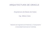 ARQUITECTURA DE ORACLE Arquitectura de Bases de Datos Maestría de Ingeniería de Sistemas y Computación Universidad Nacional de Colombia Ing. Wilson Soto.