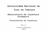 Universidad Nacional de Tres de Febrero Presentación de Coyuntura Nro.6 Primer Bimestre 2013 Observatorio de Coyuntura Económica.