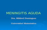MENINGITIS AGUDA Dra. Mildred Domínguez Universidad Maimónides.