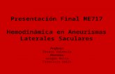 Presentación Final ME717 Hemodinámica en Aneurismas Laterales Saculares Profesor: Álvaro Valencia Alumnos: Sergio Botto Francisco Solis.