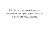 Didáctica y enseñanza: dimensiones, perspectivas en la universidad actual.
