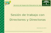 Diciembre de 2013 Sesión de trabajo con Directores y Directoras Servicio de Inspección Educativa de Jaén.