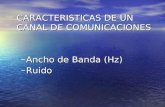 –Ancho de Banda (Hz) –Ruido CARACTERISTICAS DE UN CANAL DE COMUNICACIONES.
