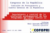 Seguimiento y control de la ejecución presupuestal de los Programas de Lucha Contra la Pobreza Informe Omar Quesada Martínez Director Ejecutivo Congreso.