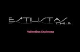 Valentina Espinoza. Perfil para estilistas – Datos de contacto – Fotos de trabajos – Diplomas o certificados – Especialidades Bolsa de trabajo Búsqueda.