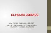 EL HECHO JURIDICO Abg. WILMER CABALLERO CONDORI DOCENTE UAC-UAP-UTEA-UNIVERSIDAD DE TARAPACA Y EX DOCENTE UNSAAC.