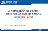 La nutrición en las plantas: Haciendo un poco de historia La nutrición en las plantas: Haciendo un poco de historia (Segunda Parte) Mtra. Andrea Etchartea.