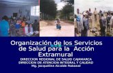 Organización de los Servicios de Salud para la Acción Extramural DIRECCION REGIONAL DE SALUD CAJAMARCA DIRECCION DE ATENCION INTEGRAL Y CALIDAD Mg. Jacqueline.
