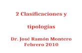 2 Clasificaciones y tipologías Dr. José Ramón Montero Febrero 2010.