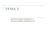 TEMA 2 REACTIVIDAD QUÍMICA Y REACCIONES ORGÁNICAS.