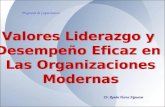 Valores Liderazgo y Desempeño Eficaz en Las Organizaciones Modernas Valores Liderazgo y Desempeño Eficaz en Las Organizaciones Modernas Dr. Renán Horna.