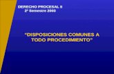 DERECHO PROCESAL II 2º Semestre 2003 “DISPOSICIONES COMUNES A TODO PROCEDIMIENTO”