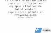 La capacitación de pares para su inclusión en equipos clínicos de Salud Mental: experiencia piloto en Proyecto Suma Martín Agrest Gustavo Lipovetzky.