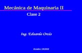 Ing. Eduardo Orcés Mecánica de Maquinaria II Clase 2 Ing. Eduardo Orcés Octubre 19/2010 2010-II.