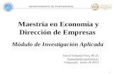 1 DEPARTAMENTO DE POSTGRADOS Maestría en Economía y Dirección de Empresas Maestría en Economía y Dirección de Empresas Módulo de Investigación Aplicada.