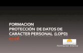 Formación Interna. Introducción a la LOPD El 13 de diciembre de 1999 se aprobaba la Ley Orgánica 15/99 de Datos de Carácter Personal (LOPD). Se daba así.