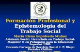 Formación Profesional y Epistemología del Trabajo Social María Elena Sepúlveda Muñoz Asistente Social, Licenciada en Trabajo Social. Magíster © en Pedagogía.