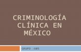 CRIMINOLOGÍA CLÍNICA EN MÉXICO GRUPO :605. INTRODUCCION EL ANTECEDENTE DE LA CLÍNICA CRIMINOLÓGICA MAS IMPORTANTE EN AMÉRICA LATINA LO REPRESENTA EL DEPARTAMENTO.