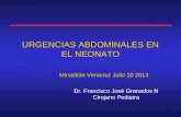 1 URGENCIAS ABDOMINALES EN EL NEONATO Dr. Francisco José Granados N Cirujano Pediatra Minatitlán Veracruz Julio 20 2013.