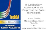 Incubadoras y Aceleradoras de Empresas de Base Tecnológica Jorge Zavala Mexico-Silicon Valley TechBA CEO jorge.zavala@techba.com.