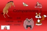 Comparisons 1 más … que menos … que tan…como. ¿Qué animal es más grande? ¿Un ratón o un gato? Un gato es más grande que un ratón.
